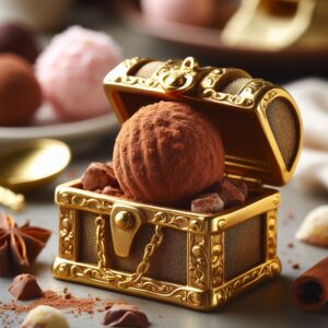 流行るかも!? AI創作ワンハンドフード『甘い黄金:チョコの宝箱』
